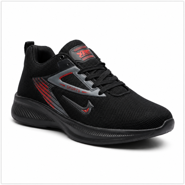 Charcoal Grey Mesh and Synthetic Running Shoes for Men